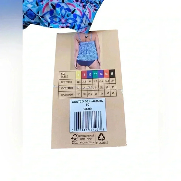 Christina, Tankini, Size 10, Blue, Pink & White ☀️ - Picture 7 of 9